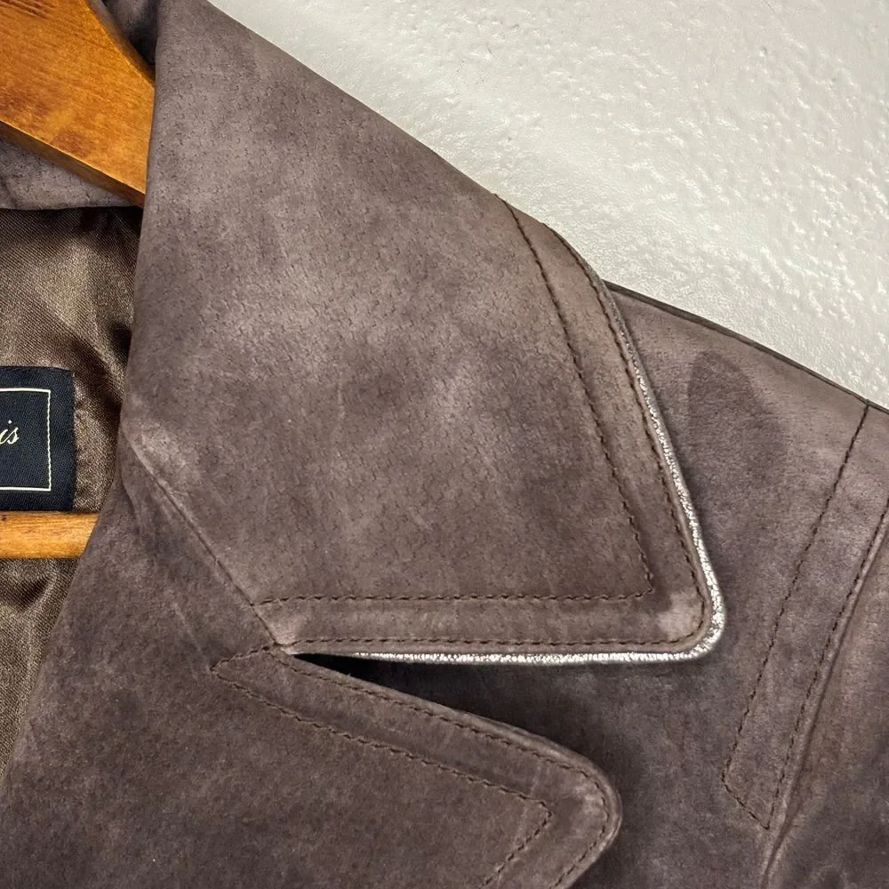 Terry Lewis Classic Luxuries Women's Genuine Leather Brown Coat Medium Metallic - Picture 6 of 14